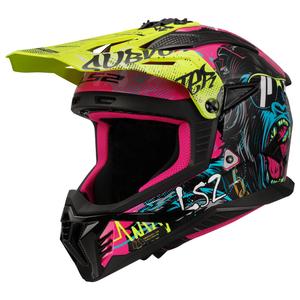 Motorcrosshelm LS2 MX708 Fast II Gorilla paars-geel