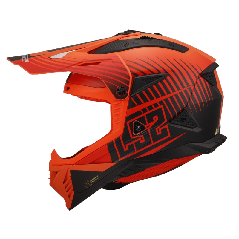 Motorcrosshelm LS2 MX708 Fast II Duck oranje-rood