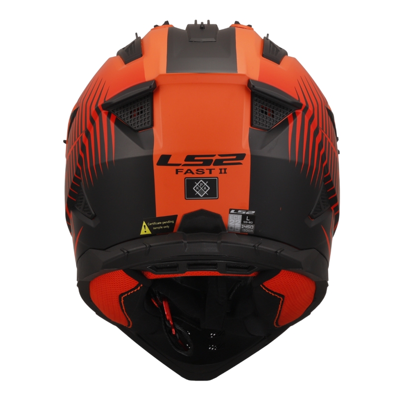 Motorcrosshelm LS2 MX708 Fast II Duck oranje-rood