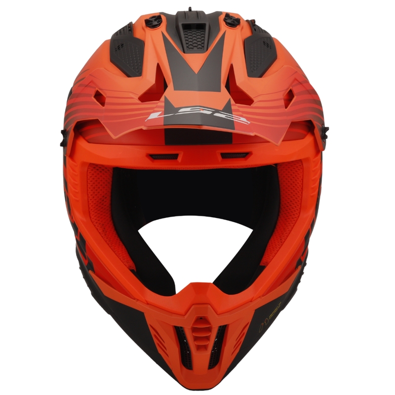 Motorcrosshelm LS2 MX708 Fast II Duck oranje-rood