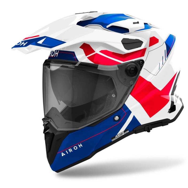 Endurohelm Airoh Commander 2 Reveal glanzend blauw-rood