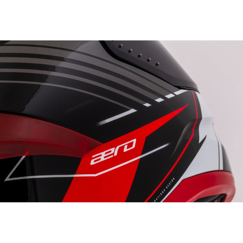 Cassida Aero Drome zwart-rood-wit-grijs integraal motorhelm