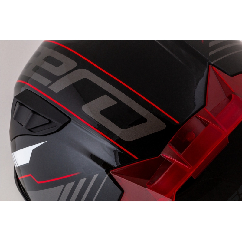 Cassida Aero Drome zwart-rood-wit-grijs integraal motorhelm