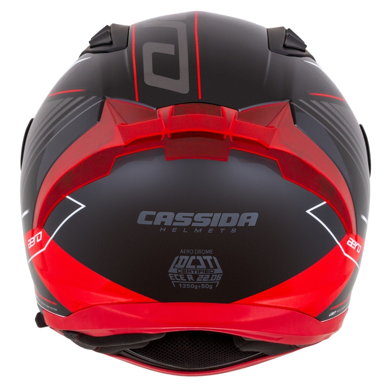 Cassida Aero Drome zwart-rood-wit-grijs integraal motorhelm