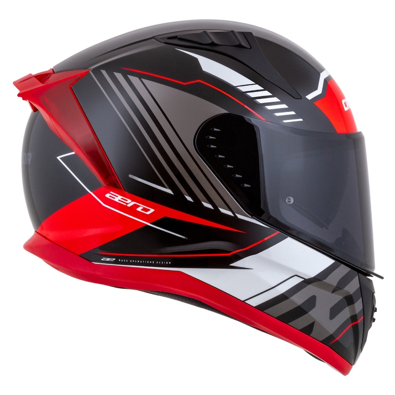 Cassida Aero Drome zwart-rood-wit-grijs integraal motorhelm