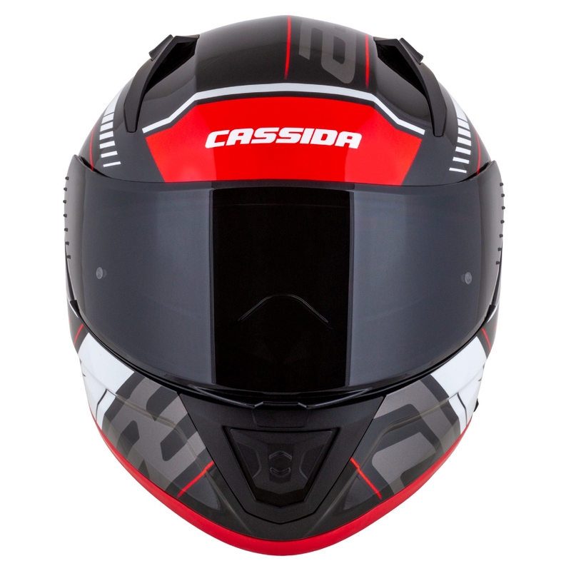 Cassida Aero Drome zwart-rood-wit-grijs integraal motorhelm