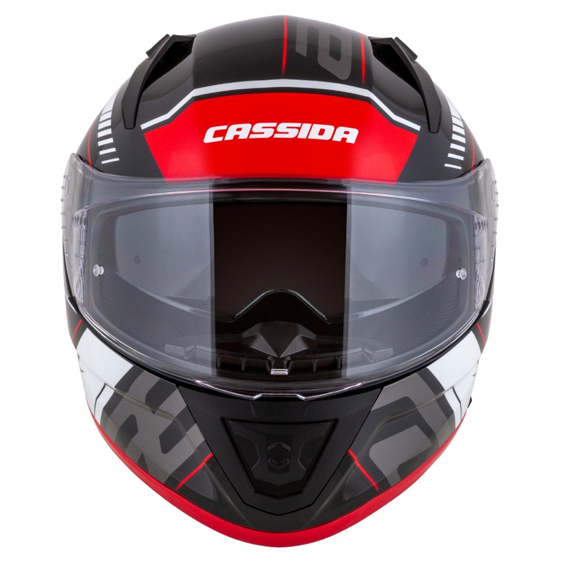 Cassida Aero Drome zwart-rood-wit-grijs integraal motorhelm