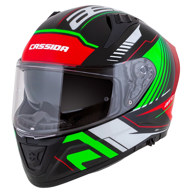 Cassida Aero Drome zwart-rood-groen-wit integraal motorhelm