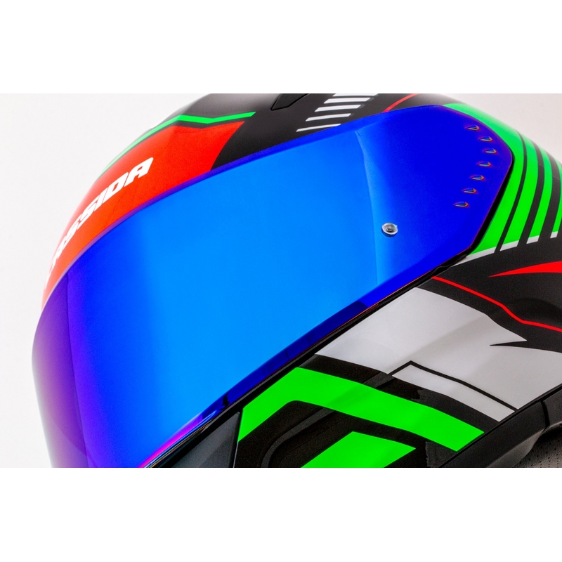 Cassida Aero Drome zwart-rood-groen-wit integraal motorhelm