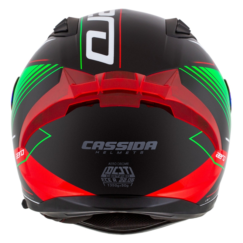 Cassida Aero Drome zwart-rood-groen-wit integraal motorhelm
