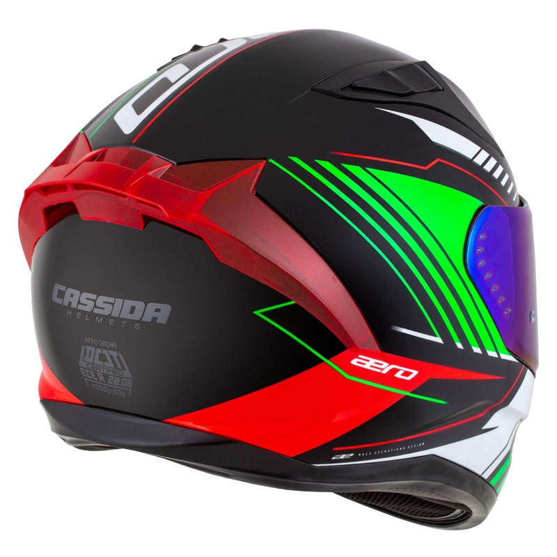 Cassida Aero Drome zwart-rood-groen-wit integraal motorhelm