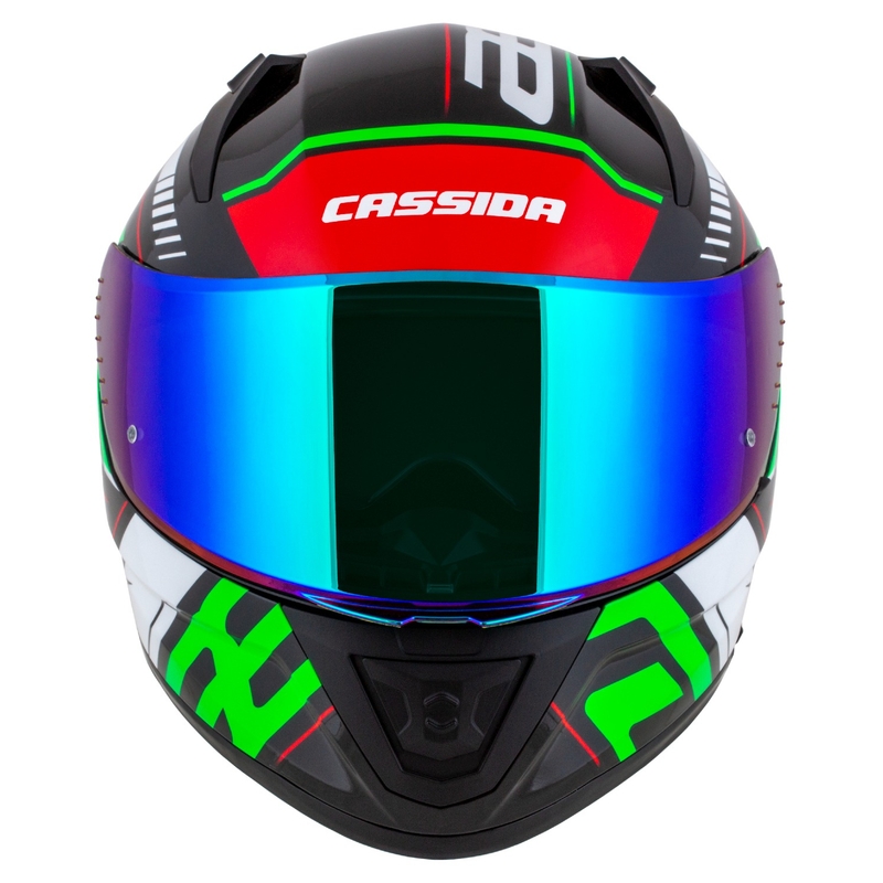 Cassida Aero Drome zwart-rood-groen-wit integraal motorhelm