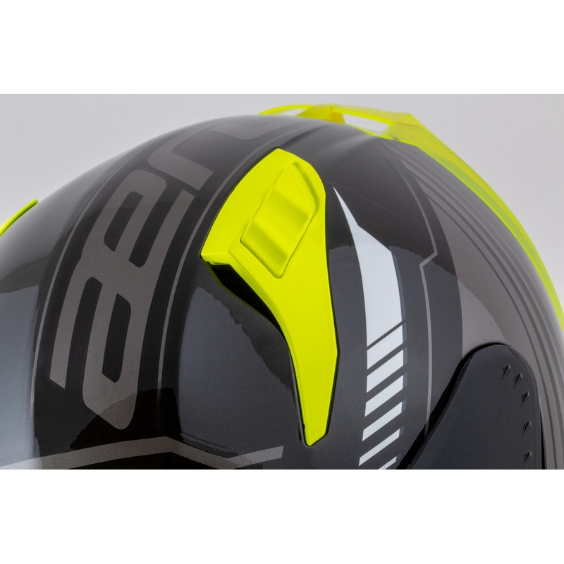 Cassida Aero Drome zwart-fluo geel-wit-grijs integraal motorhelm