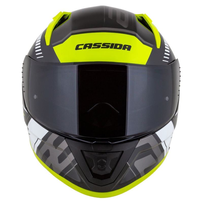 Cassida Aero Drome zwart-fluo geel-wit-grijs integraal motorhelm
