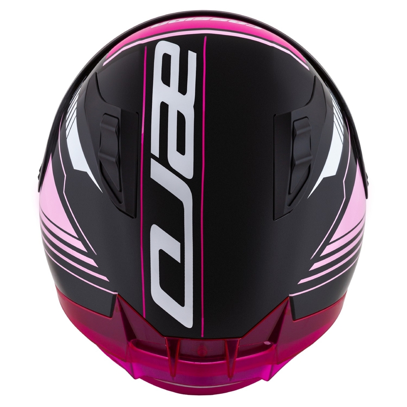 Cassida Aero Drome zwart-roze-witte integraal motorhelm