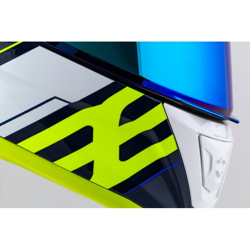 Cassida Aero Drome blauw-fluorgeel-lichtblauw-wit integraal motorhelm