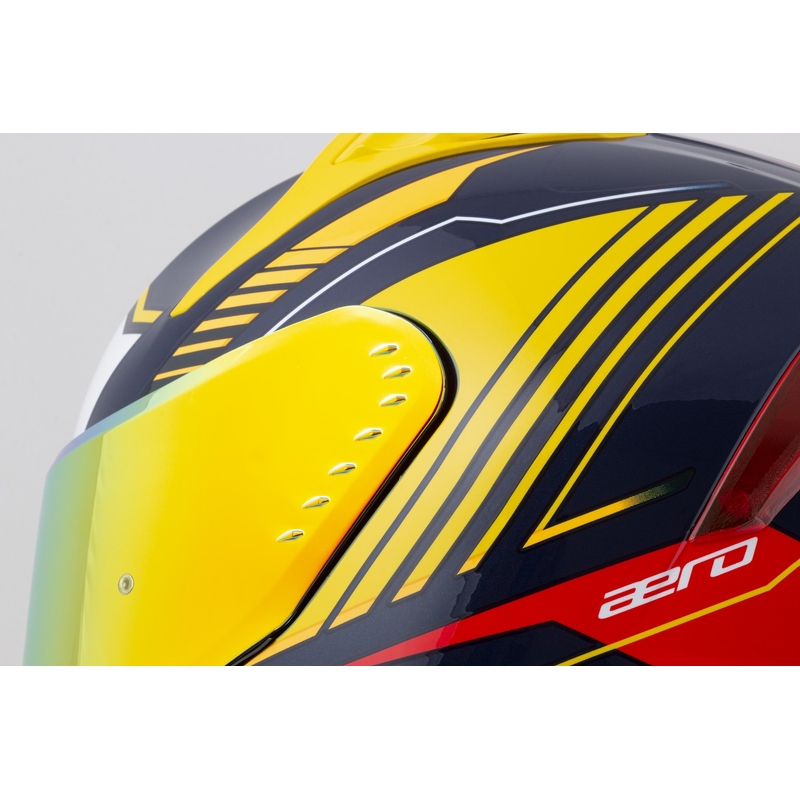 Cassida Aero Drome integraal motorhelm blauw-fluorgeel-oranje-rood-lichtblauw-wit