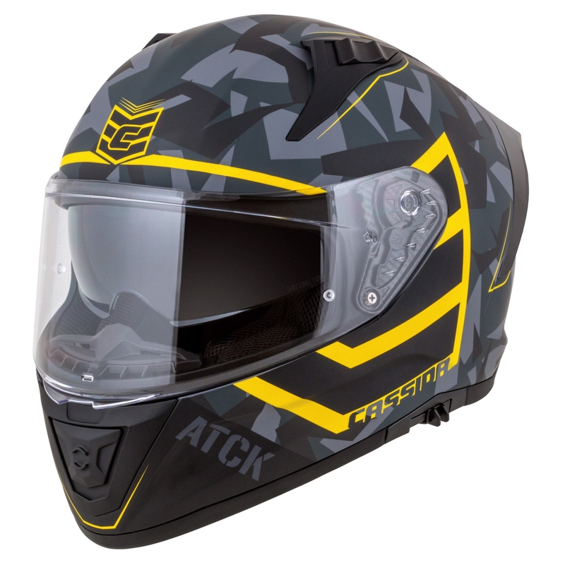 Integraal motorhelm Cassida Aero camo grijs-zwart-fluo geel