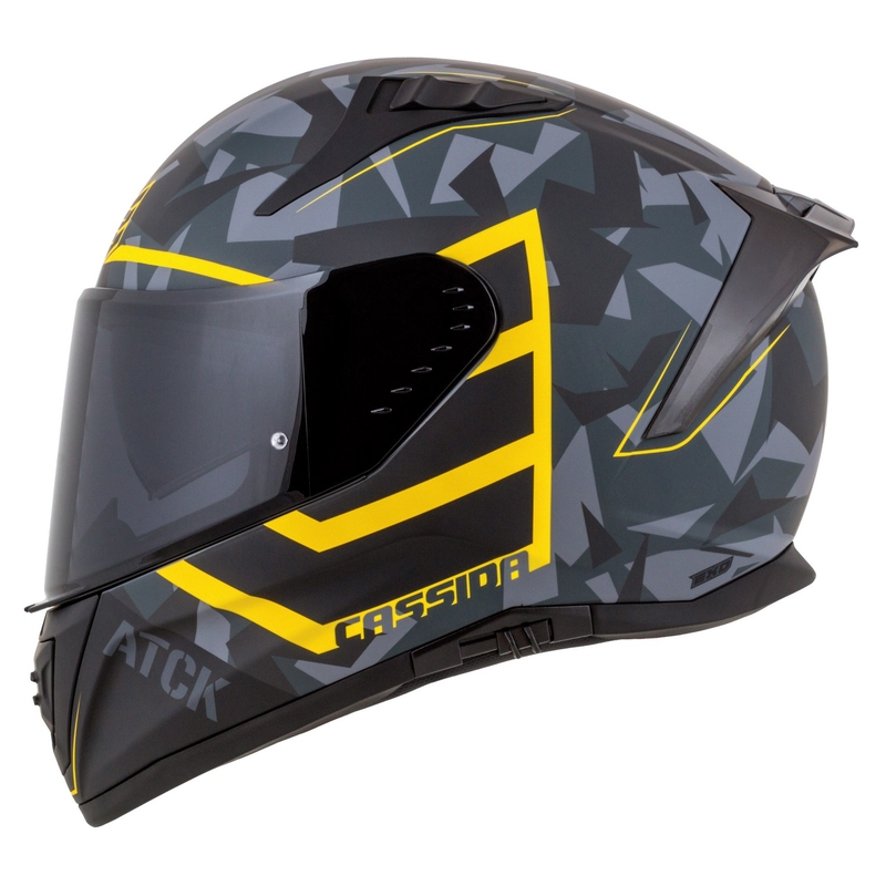 Integraal motorhelm Cassida Aero camo grijs-zwart-fluo geel