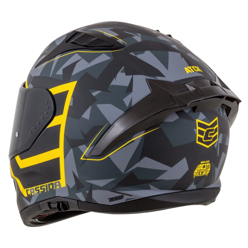 Integraal motorhelm Cassida Aero camo grijs-zwart-fluo geel