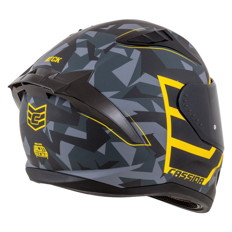Integraal motorhelm Cassida Aero camo grijs-zwart-fluo geel