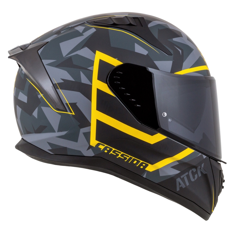 Integraal motorhelm Cassida Aero camo grijs-zwart-fluo geel