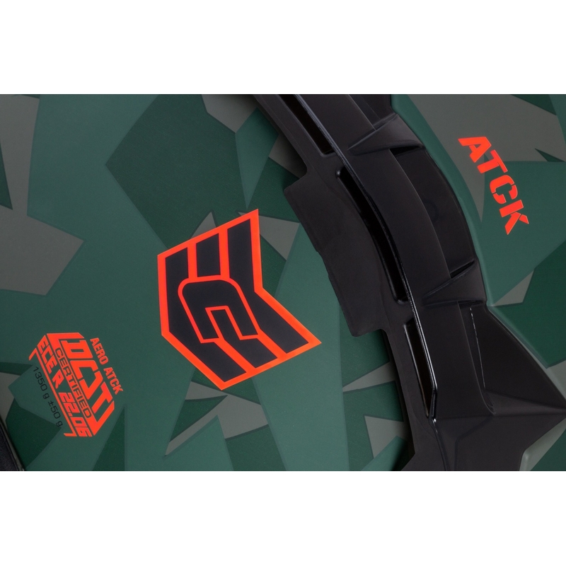 Cassida Aero ATCK camo groen-zwart-grijs-oranje integraal motorhelm