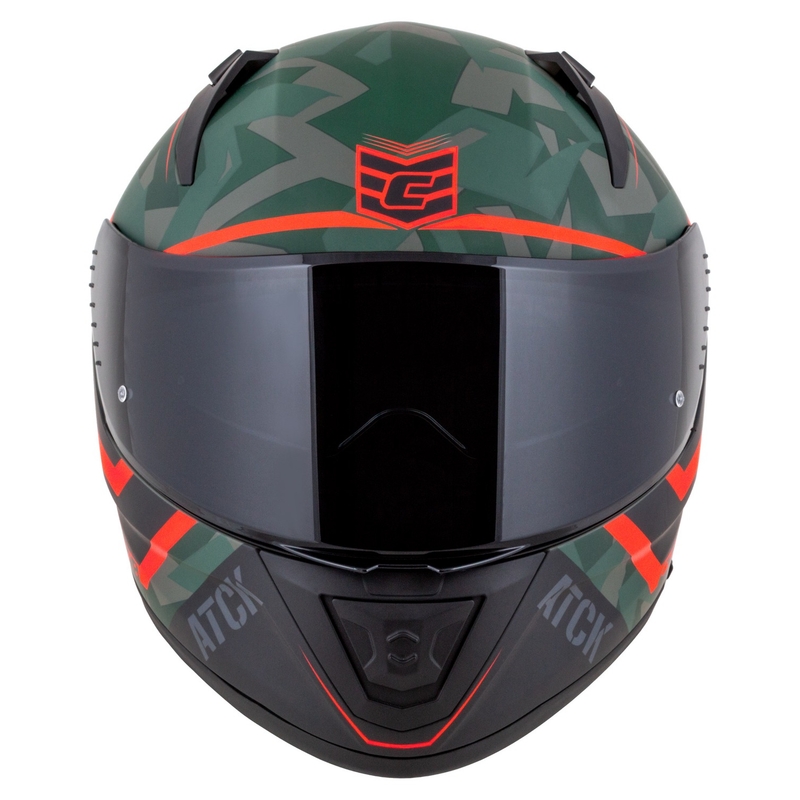 Cassida Aero ATCK camo groen-zwart-grijs-oranje integraal motorhelm