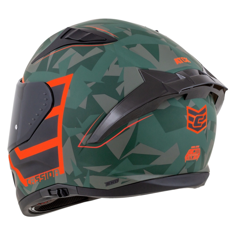 Cassida Aero ATCK camo groen-zwart-grijs-oranje integraal motorhelm
