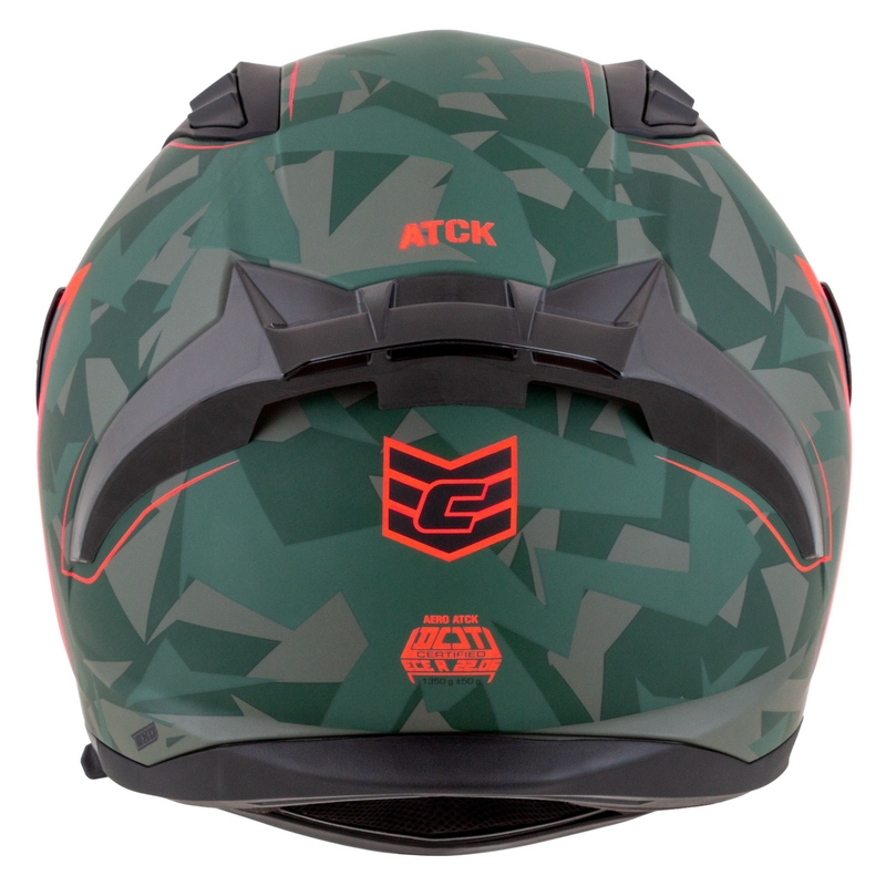 Cassida Aero ATCK camo groen-zwart-grijs-oranje integraal motorhelm