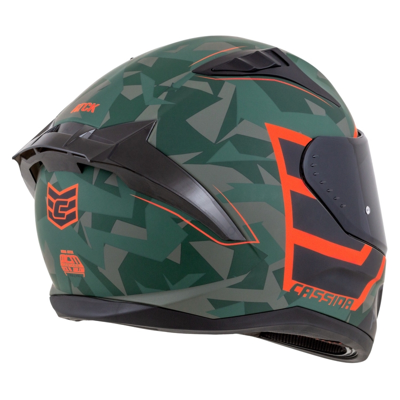 Cassida Aero ATCK camo groen-zwart-grijs-oranje integraal motorhelm