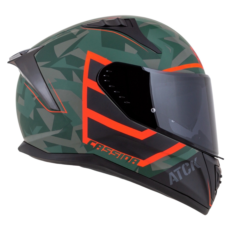 Cassida Aero ATCK camo groen-zwart-grijs-oranje integraal motorhelm