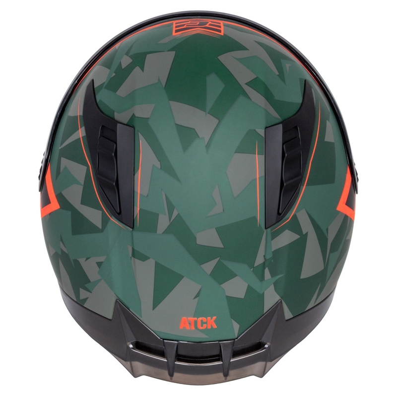 Cassida Aero ATCK camo groen-zwart-grijs-oranje integraal motorhelm