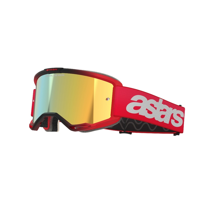 Alpinestars Vision 5 Blaze motorcrossbril rood met gespiegeld gouden plexi