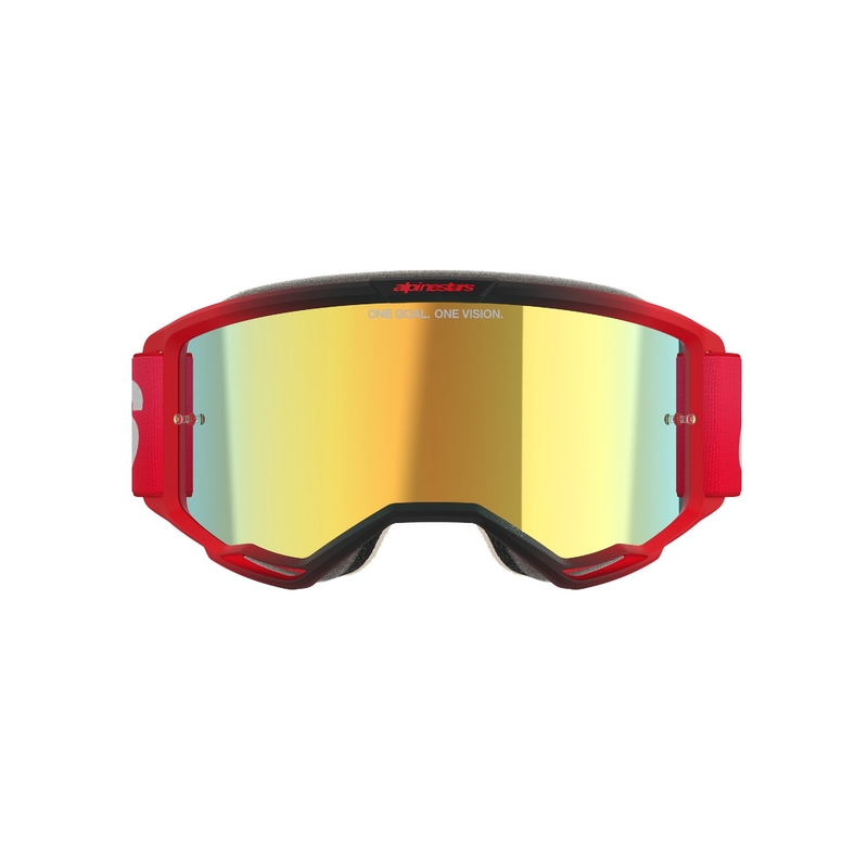 Alpinestars Vision 5 Blaze motorcrossbril rood met gespiegeld gouden plexi