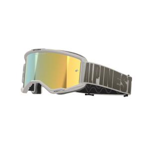 Alpinestars Vision 5 Hollow motorcrossbril zand met gespiegeld gouden plexi