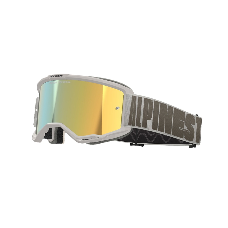 Alpinestars Vision 5 Hollow motorcrossbril zand met gespiegeld gouden plexi