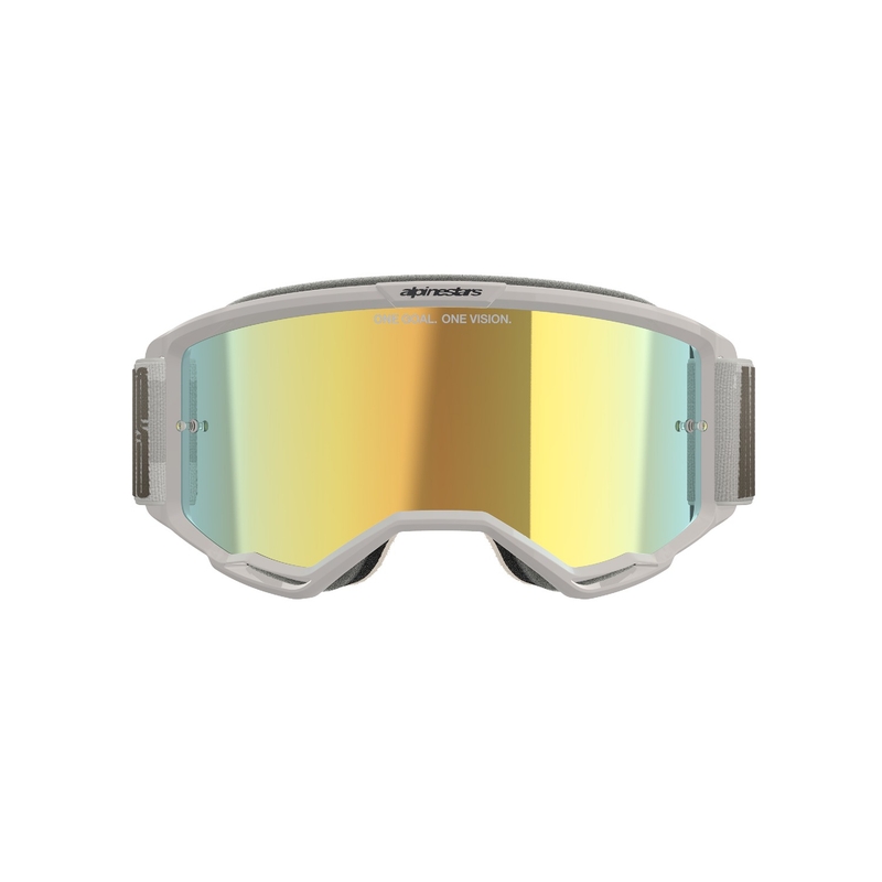 Alpinestars Vision 5 Hollow motorcrossbril zand met gespiegeld gouden plexi
