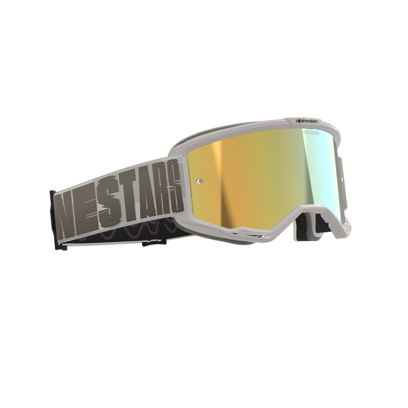 Alpinestars Vision 5 Hollow motorcrossbril zand met gespiegeld gouden plexi