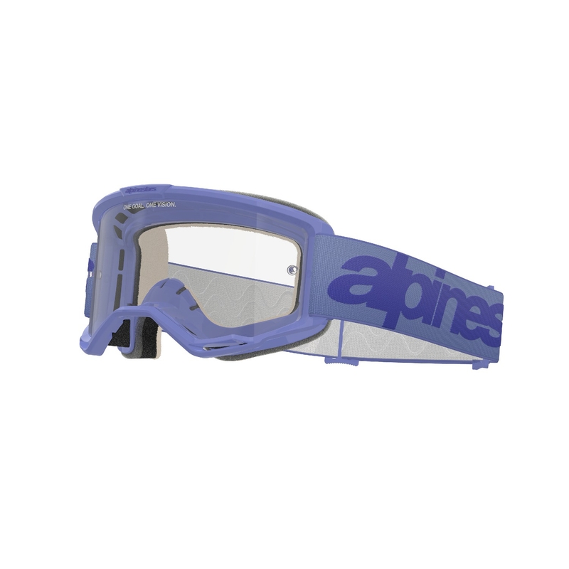 Alpinestars Vision 5 Wordmark motorcrossbril paars met helder plexi