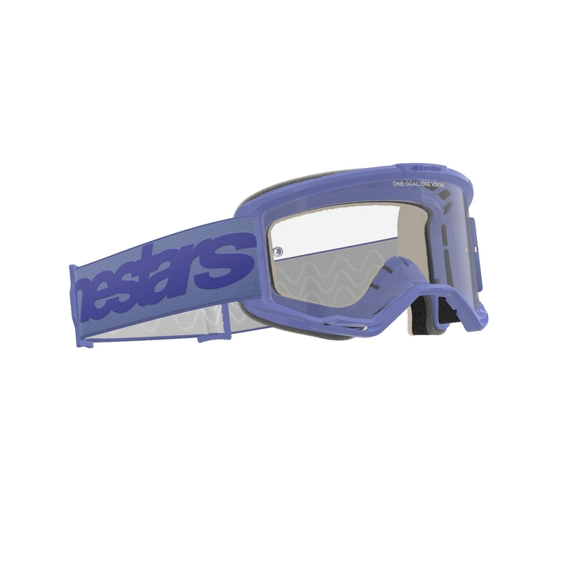 Alpinestars Vision 5 Wordmark motorcrossbril paars met helder plexi