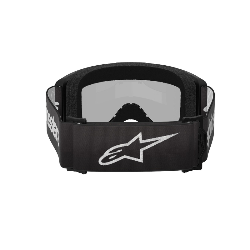 Alpinestars Vision 3 Wordmark motorcrossbril zwart met gespiegeld zilver plexi