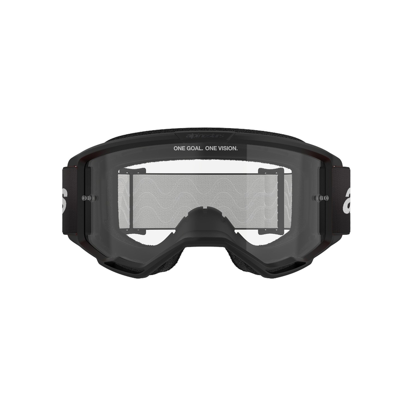 Alpinestars Vision 3 Wordmark motorcrossbril zwart met helder plexi