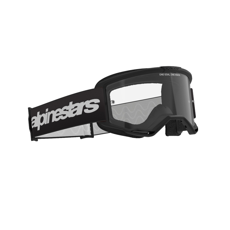 Alpinestars Vision 3 Wordmark motorcrossbril zwart met helder plexi
