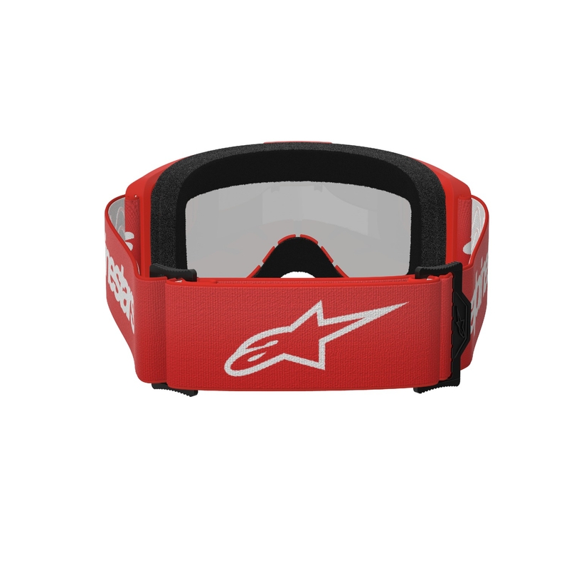 Alpinestars Vision 3 Wordmark motorcrossbril rood met zilveren radiale lens