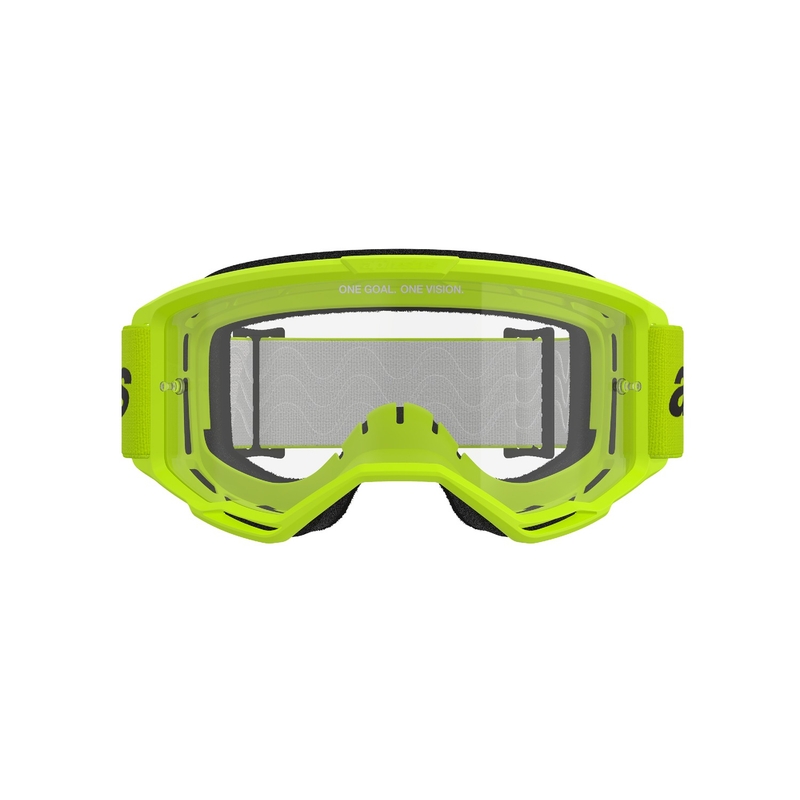 Alpinestars Vision 3 Wordmark motorcrossbril fluo geel met heldere plexi