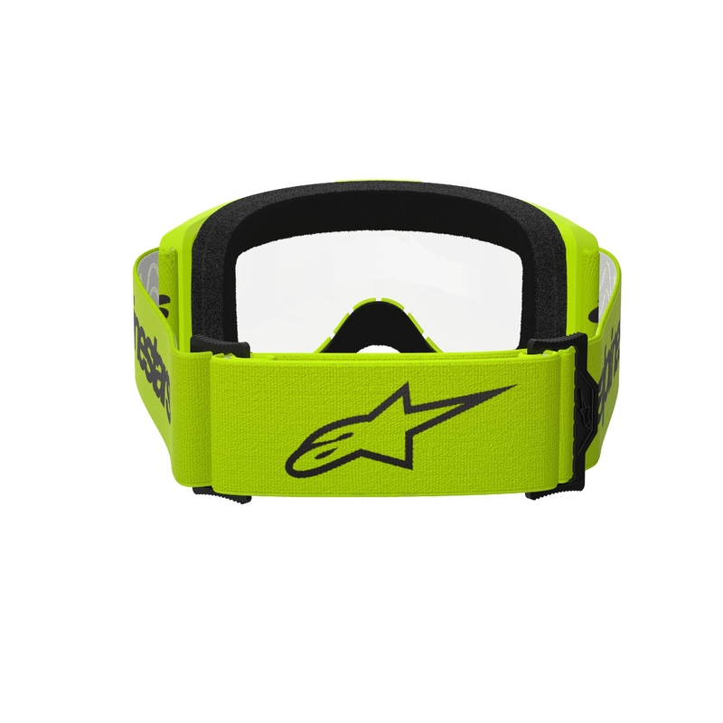 Alpinestars Vision 3 Wordmark motorcrossbril fluo geel met heldere plexi