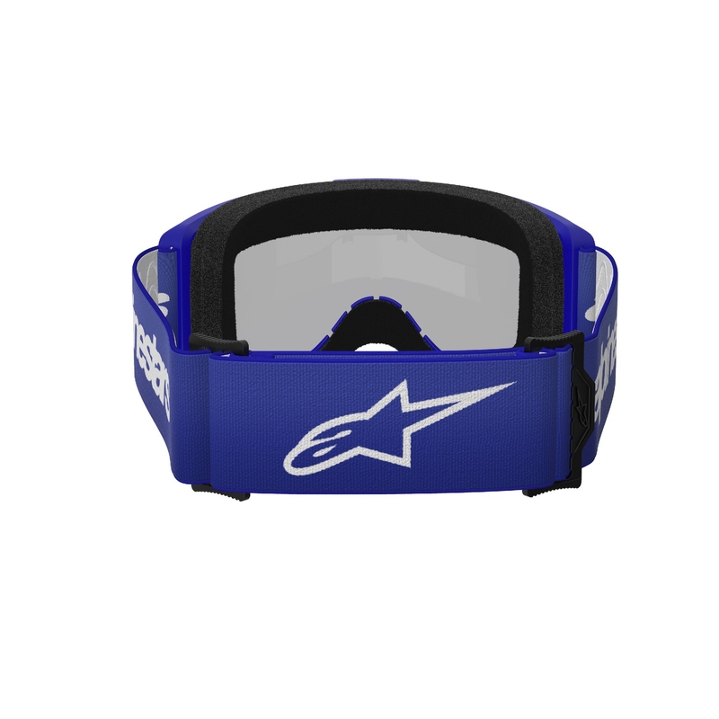 Alpinestars Vision 3 Wordmark motorcrossbril blauw met gespiegelde zilveren lens