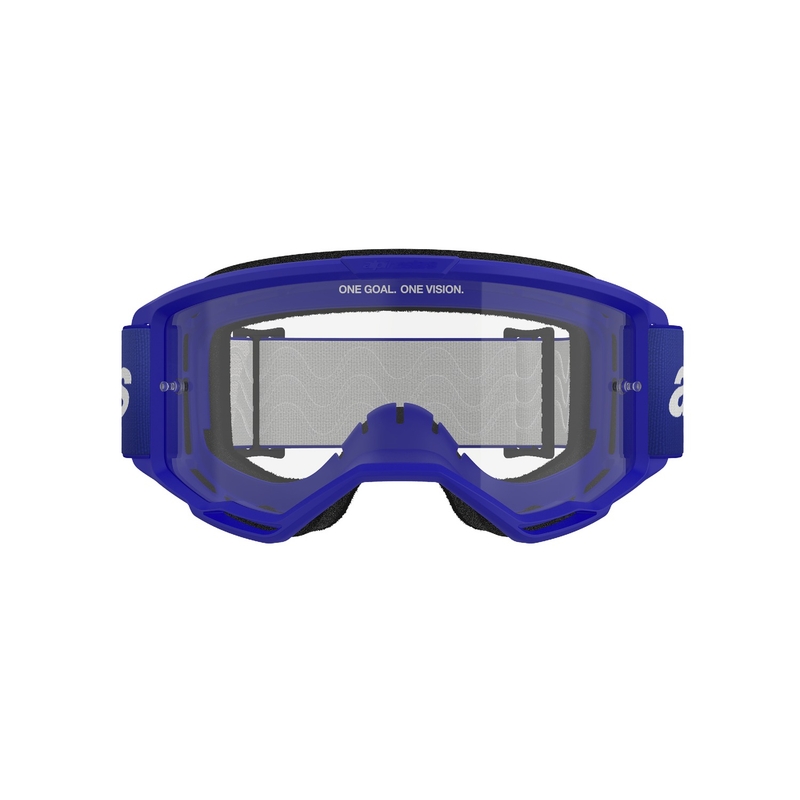 Alpinestars Vision 3 Wordmark motorcrossbril blauw met helder plexi