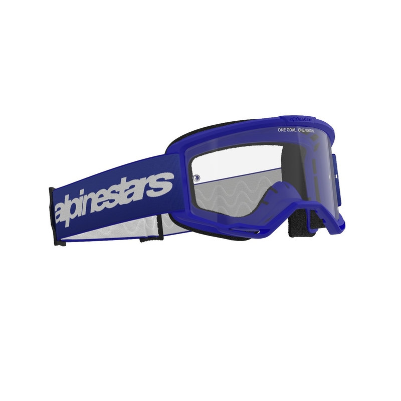 Alpinestars Vision 3 Wordmark motorcrossbril blauw met helder plexi